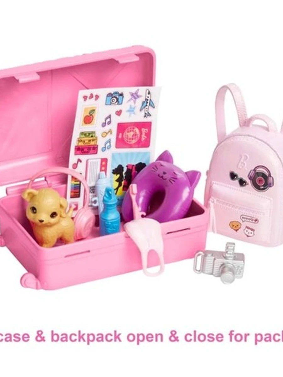 Игровой набор Barbie Путешествие с аксессуарами дорожный набор со Щенком HJY18