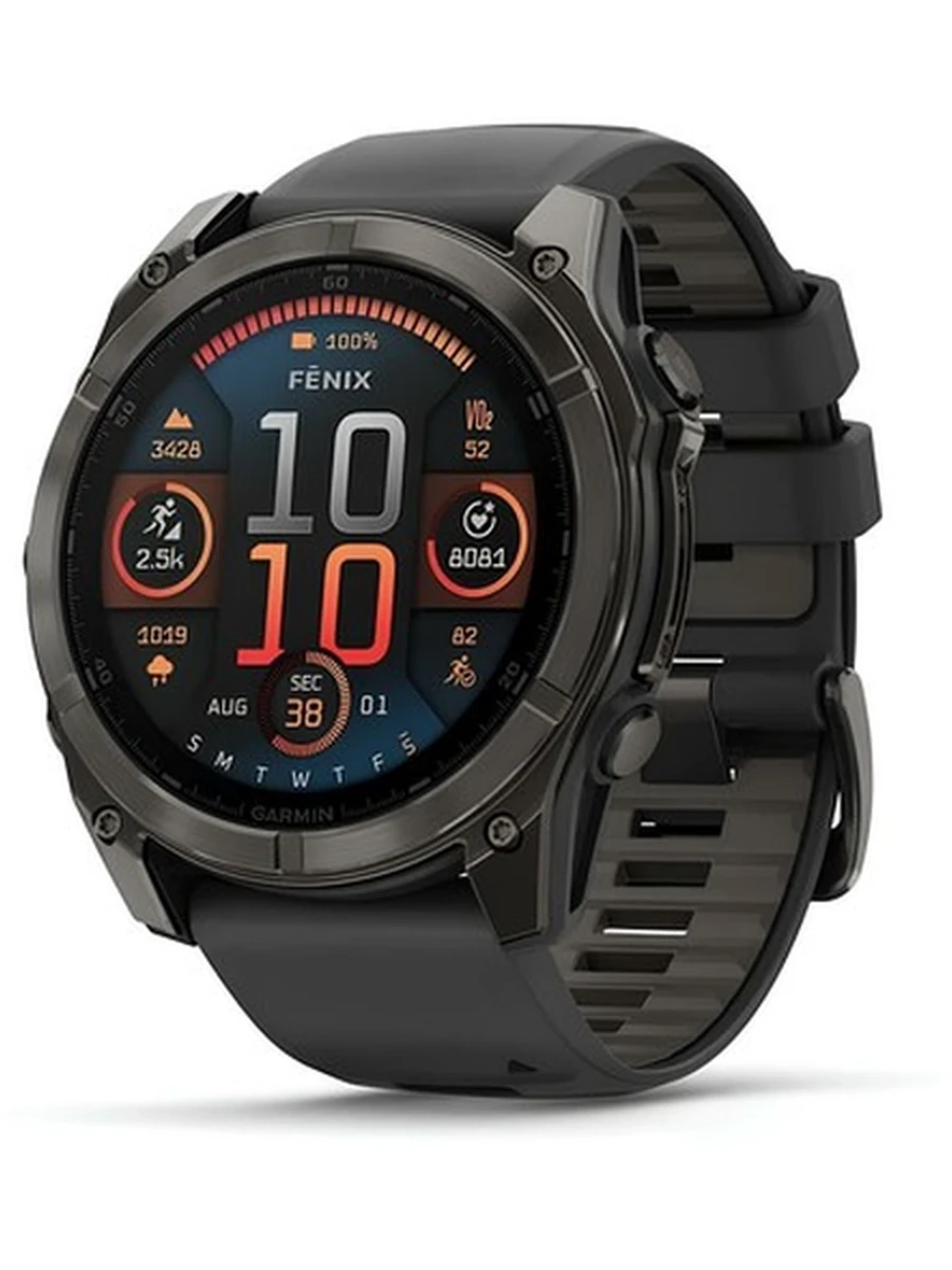 Fenix 8 47 amoled sapphire Titan gray Black band