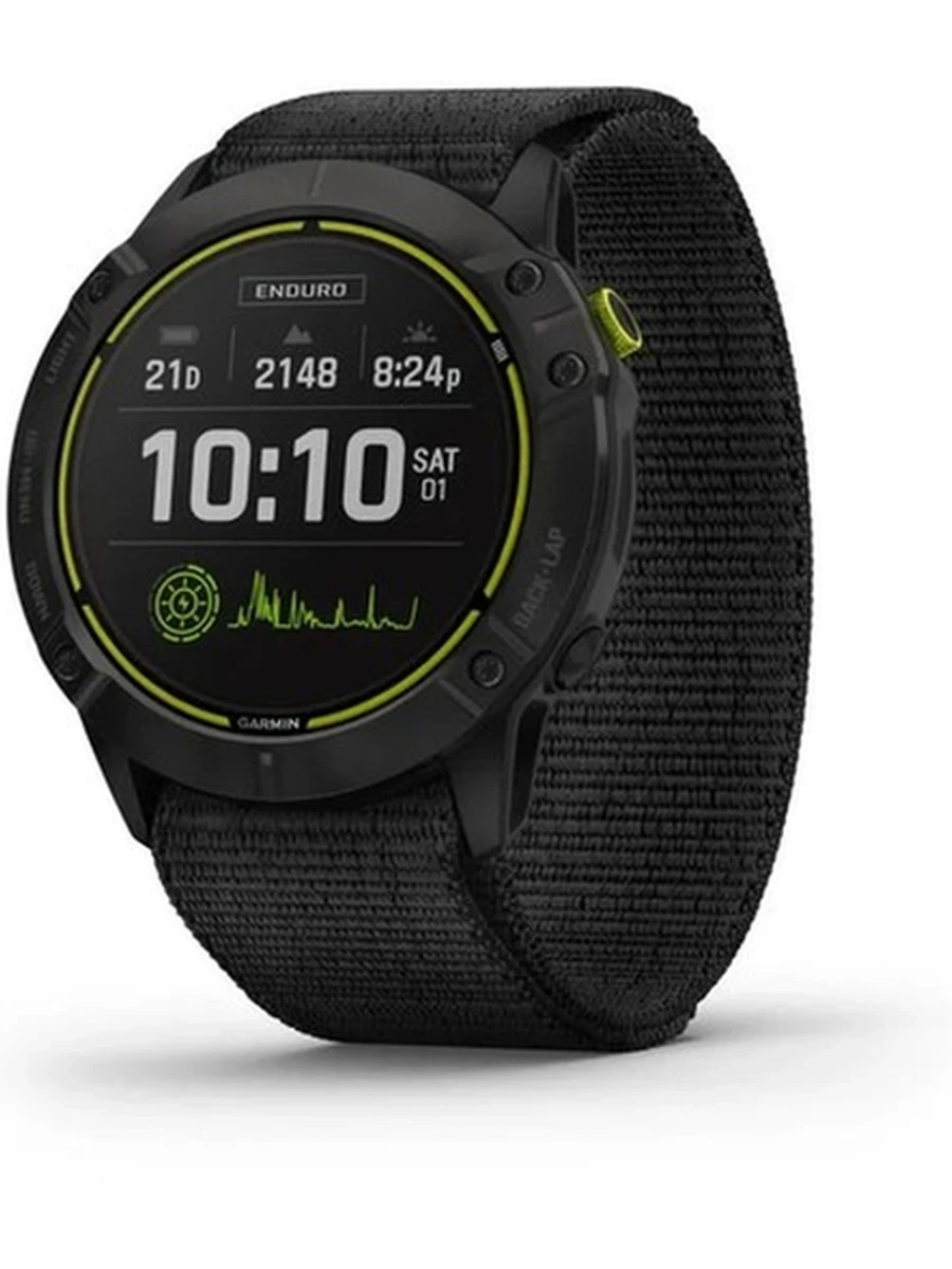 Garmin Enduro Carbon Gray DLC Titanium Black UltraFit Nylon Strap