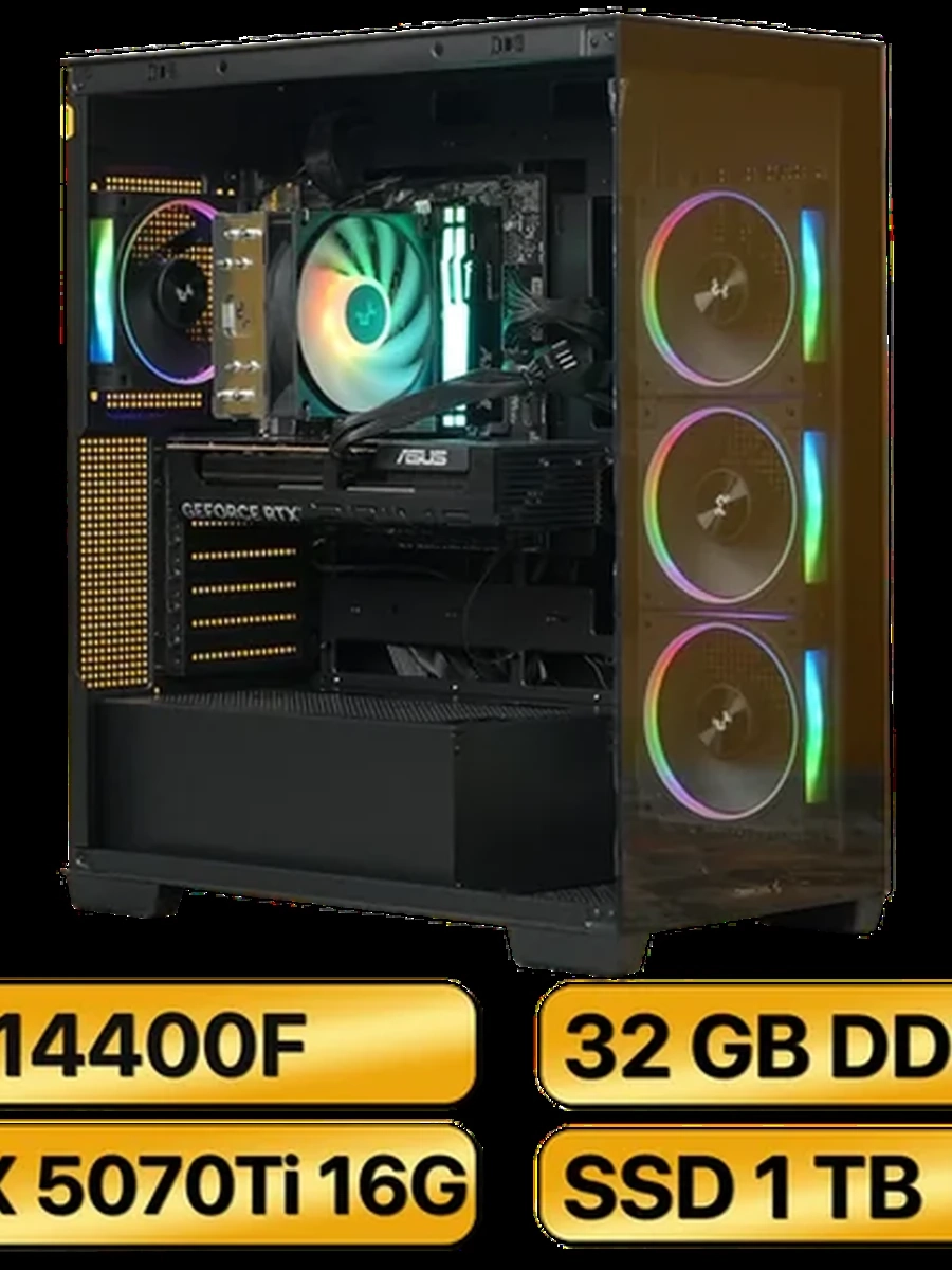 Игровой Компьютер i5-14400F + RTX5070Ti  (16GB) GDDR7