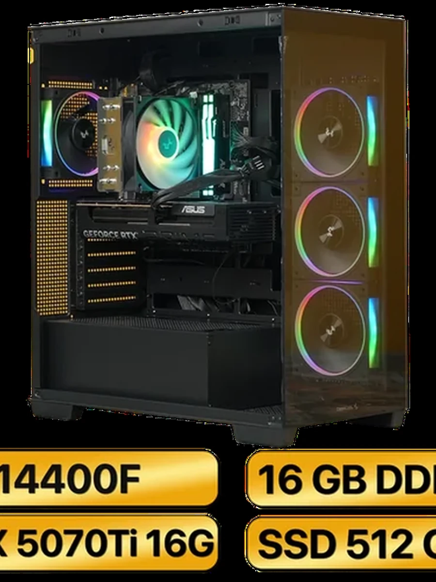 Игровой Компьютер i5-14400F + RTX5070Ti  (16GB) GDDR7