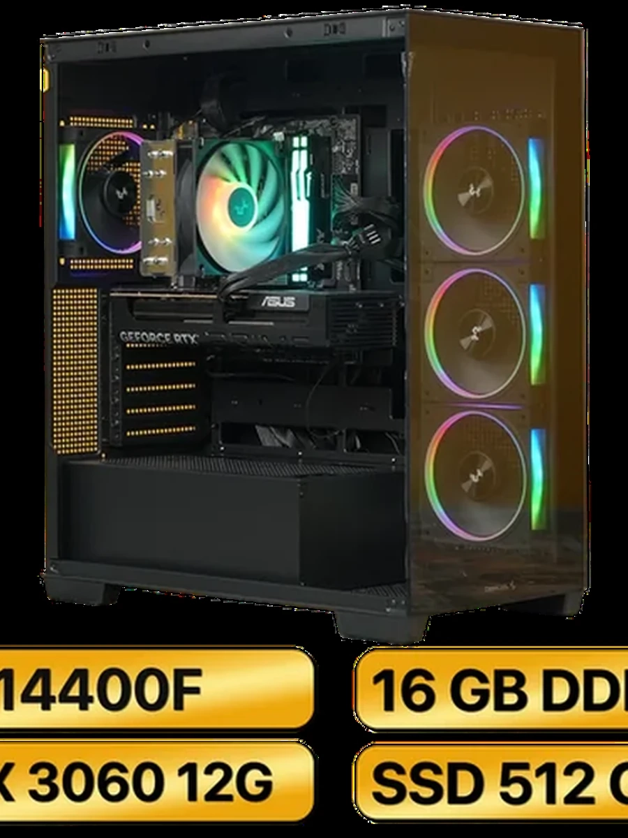 Игровой Компьютер i5-14400F +  RTX3060  12GB GDDR6