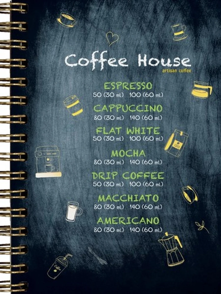 ТЕТРАДЬ НА ГРЕБНЕ А6 Bruno Visconti "COFFEЕ HOUSE" 60л. клетка