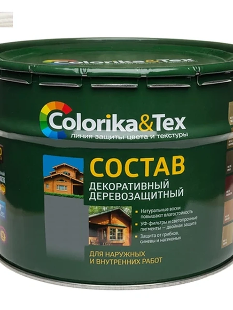 Состав деревозащитный Colorika&tex декорат макассар ws13 2,7л