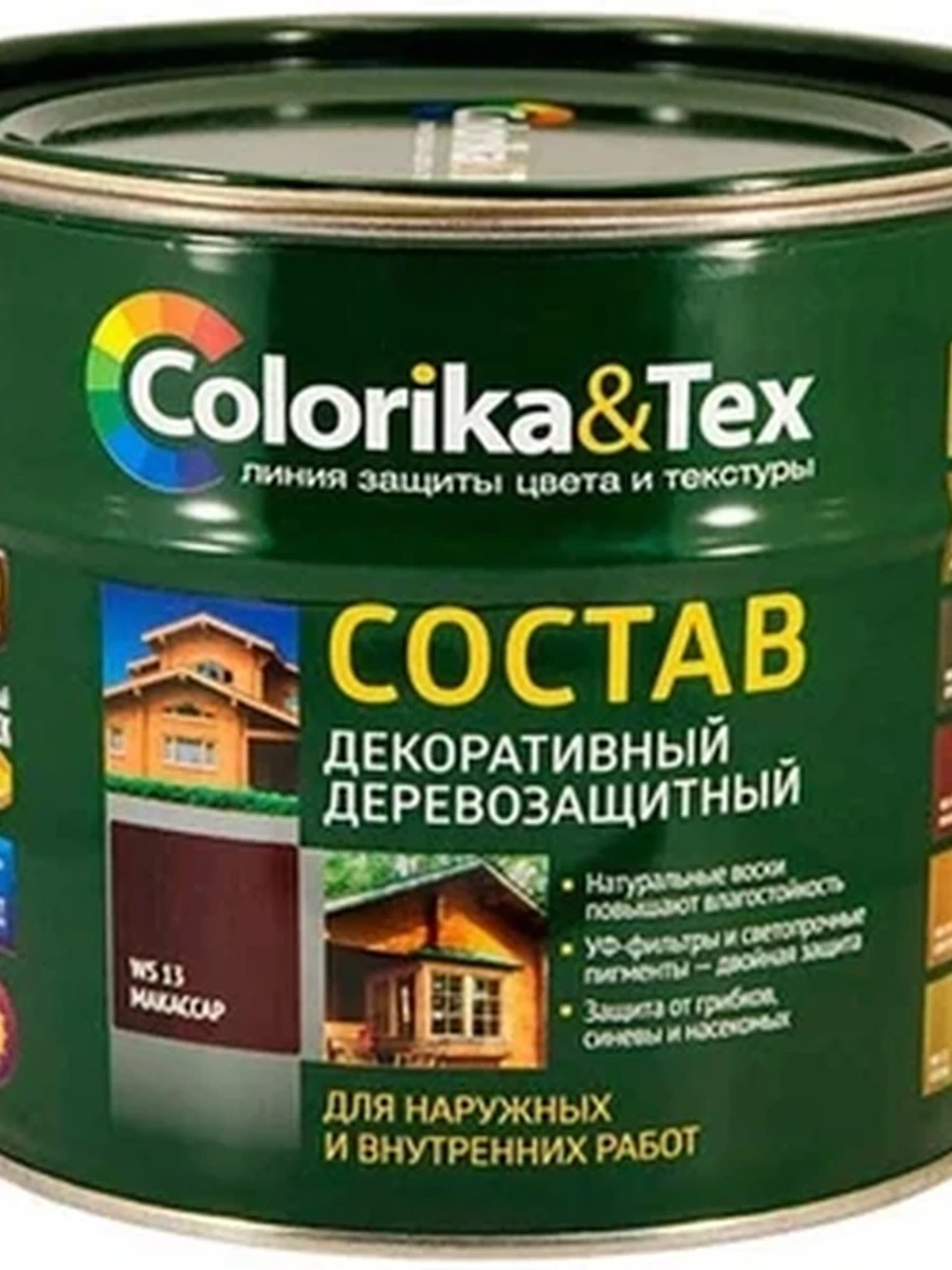 Состав деревозащитный Colorika&tex декорат махагон ws07 2,7л