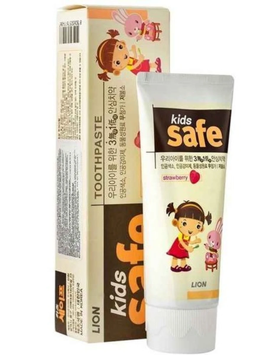 Зубная паста CJ Lion детская с клубникой  Kids Safe Toothpaste (Strawberry) 90g ЗП0113