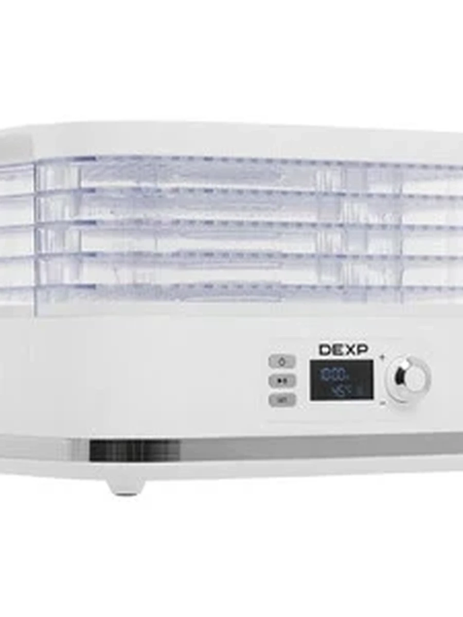 Сушилка для овощей и фруктов DEXP DFD-455V [450 Вт, до 7 кг, макс 70 ºС, секций - 5-пластик, корпус- пластик, регулировка температуры,времени ]