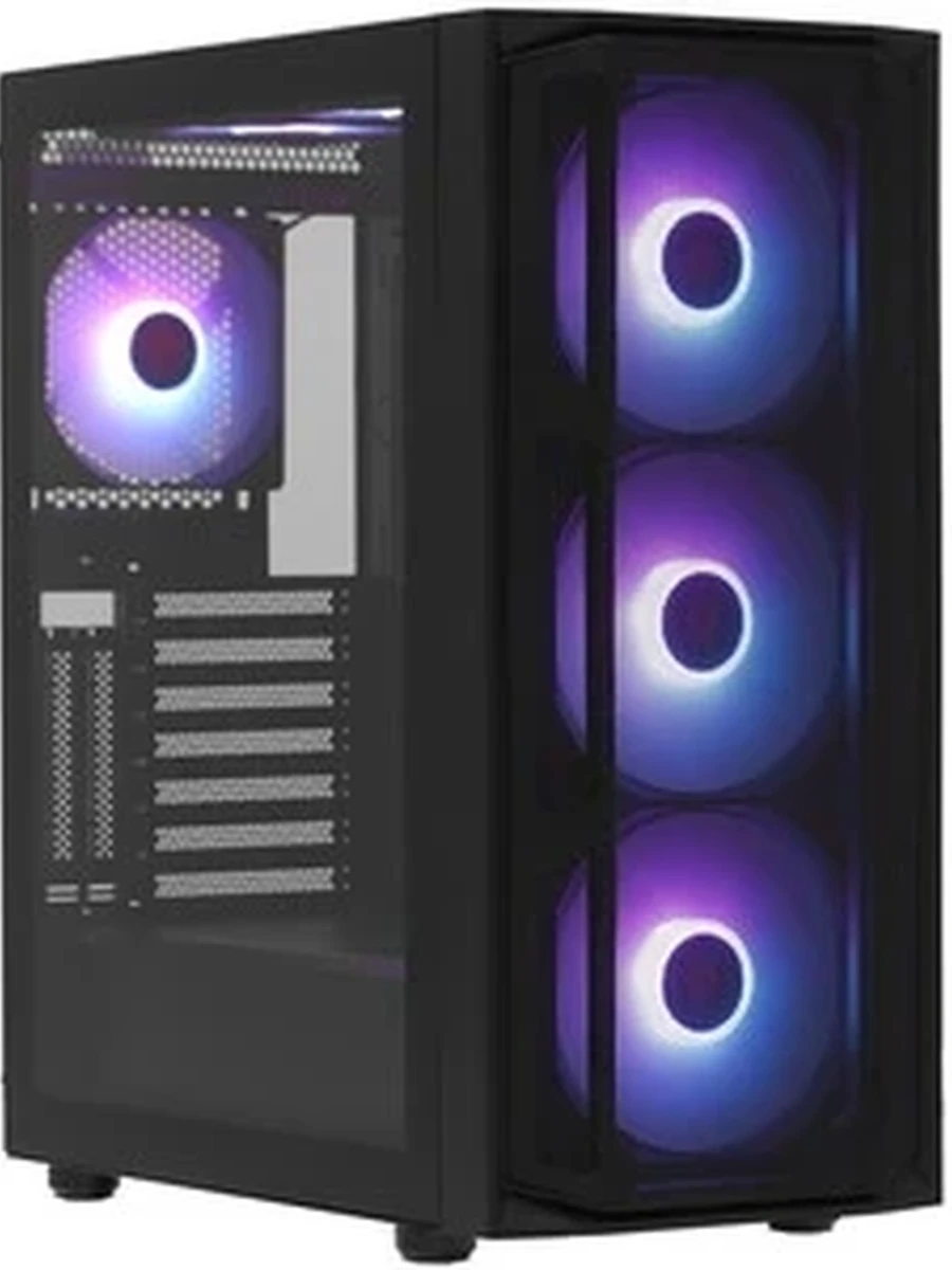Корпус ARDOR GAMING Rare M6 Midtower Black, 3x140 ARGB, 3x120 ARGB, USB 3.2, USB 2*2, 0.6 мм, Mesh front, без БП