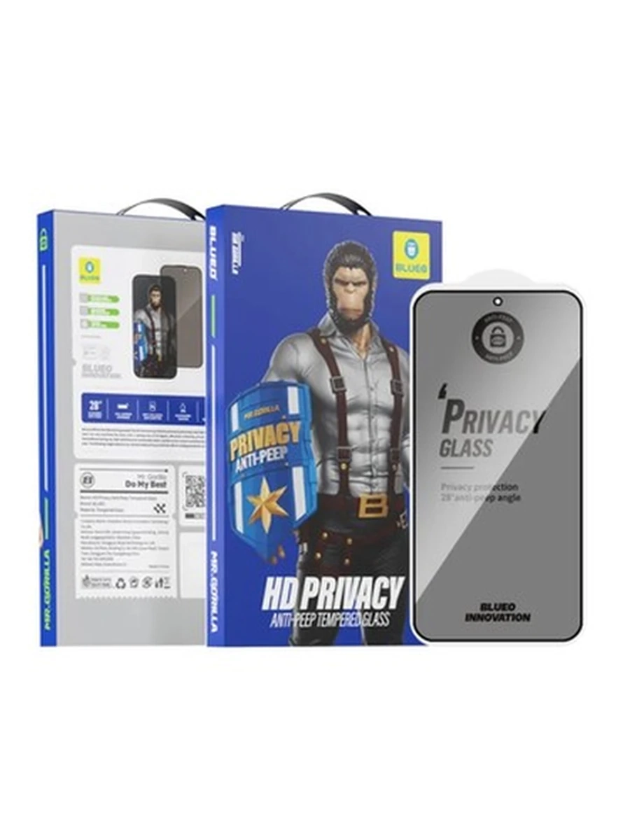 Защитные стёкла BLUEO (УПак) HD ANTI-PEEP PRIVACY Samsung S25Ultra 2,5D (Тонер.Стекло/черный)