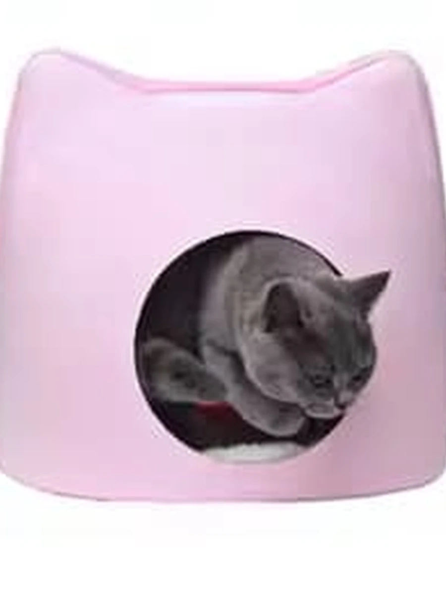 Лежанка Цельная голова кошки розовый 41*38*36 /CY-N24048/ (ЭлЧин)