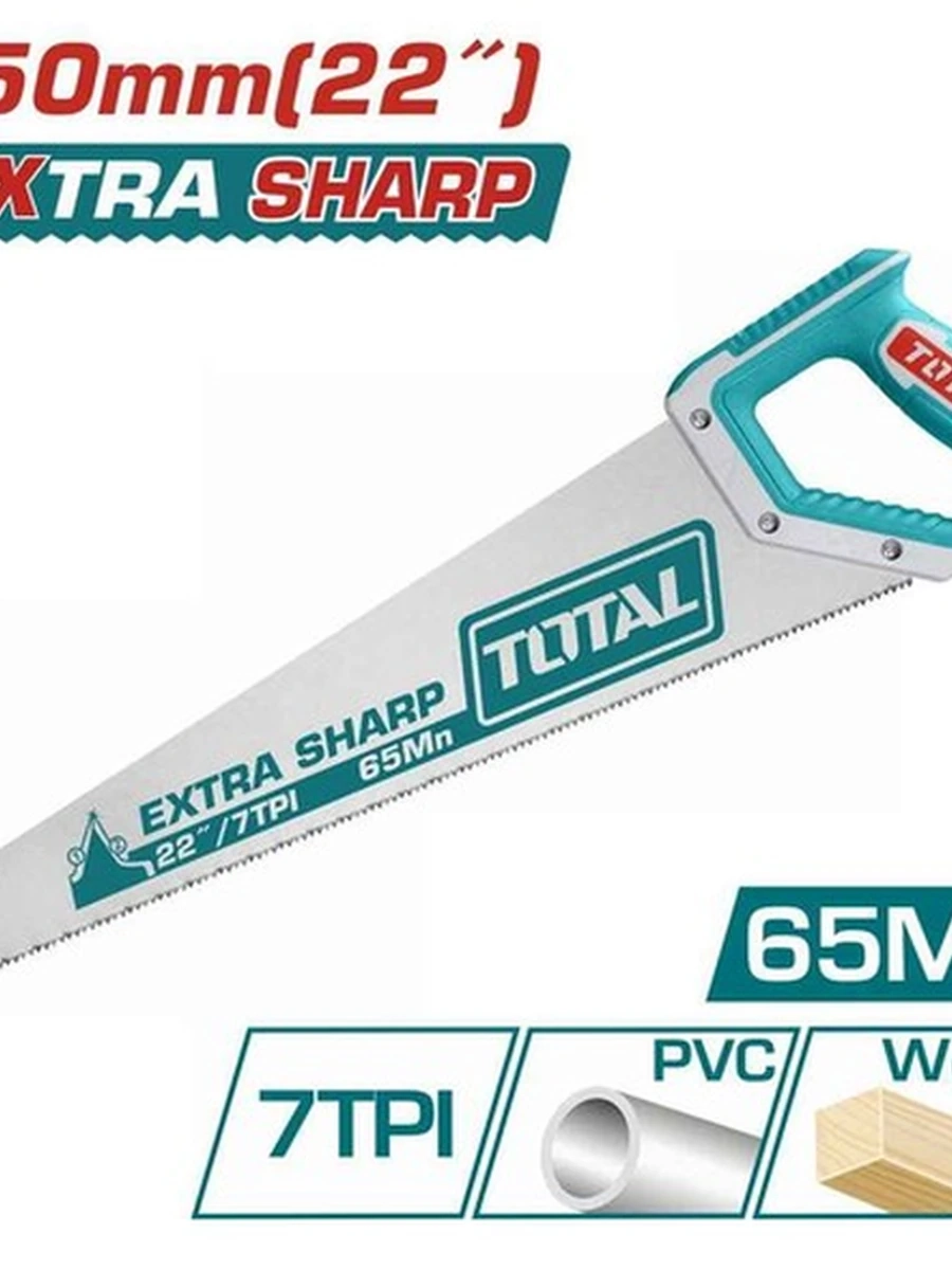 Пила ручная Total hand saw 550mm tht55226