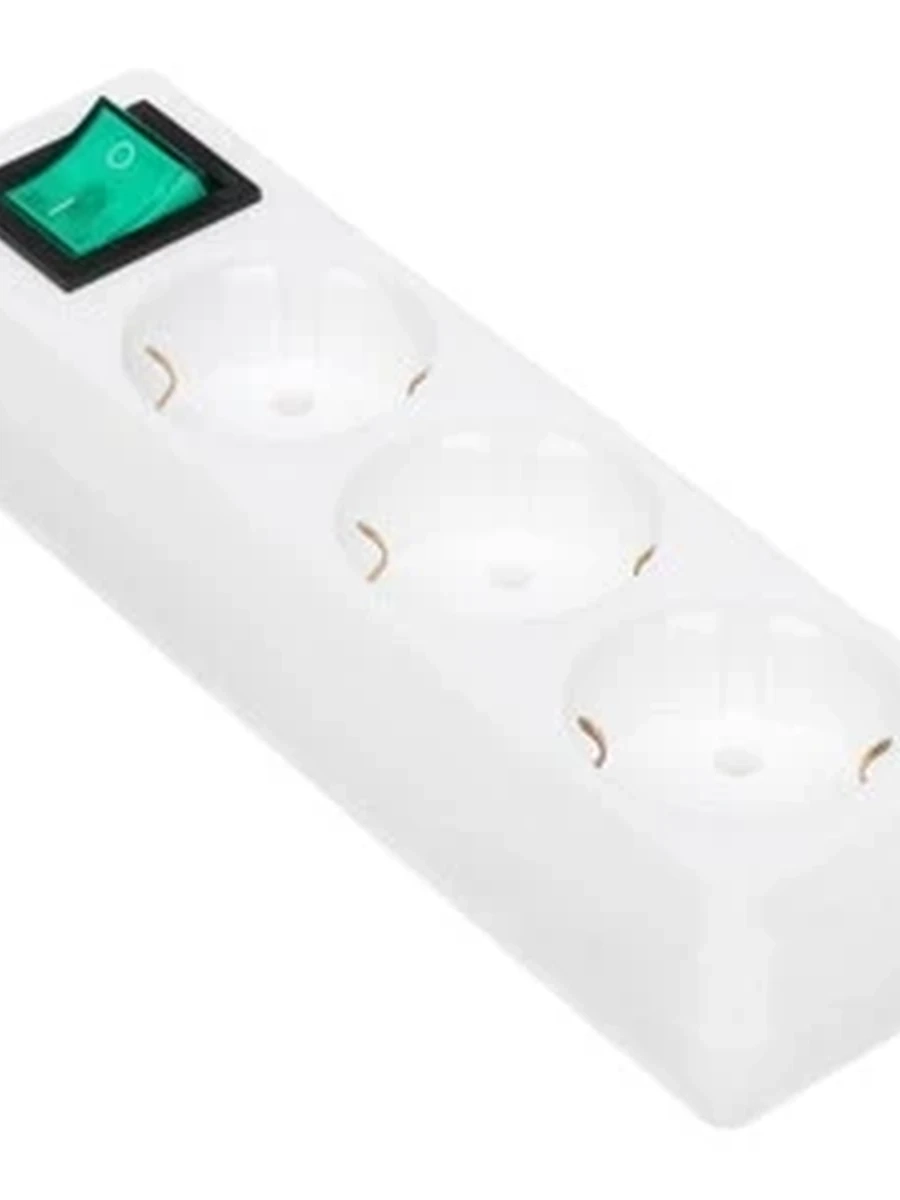 Удлинитель DEXP Ground 318W [3 розетки/1,8 м/10A/С заземлением/(Белый)]