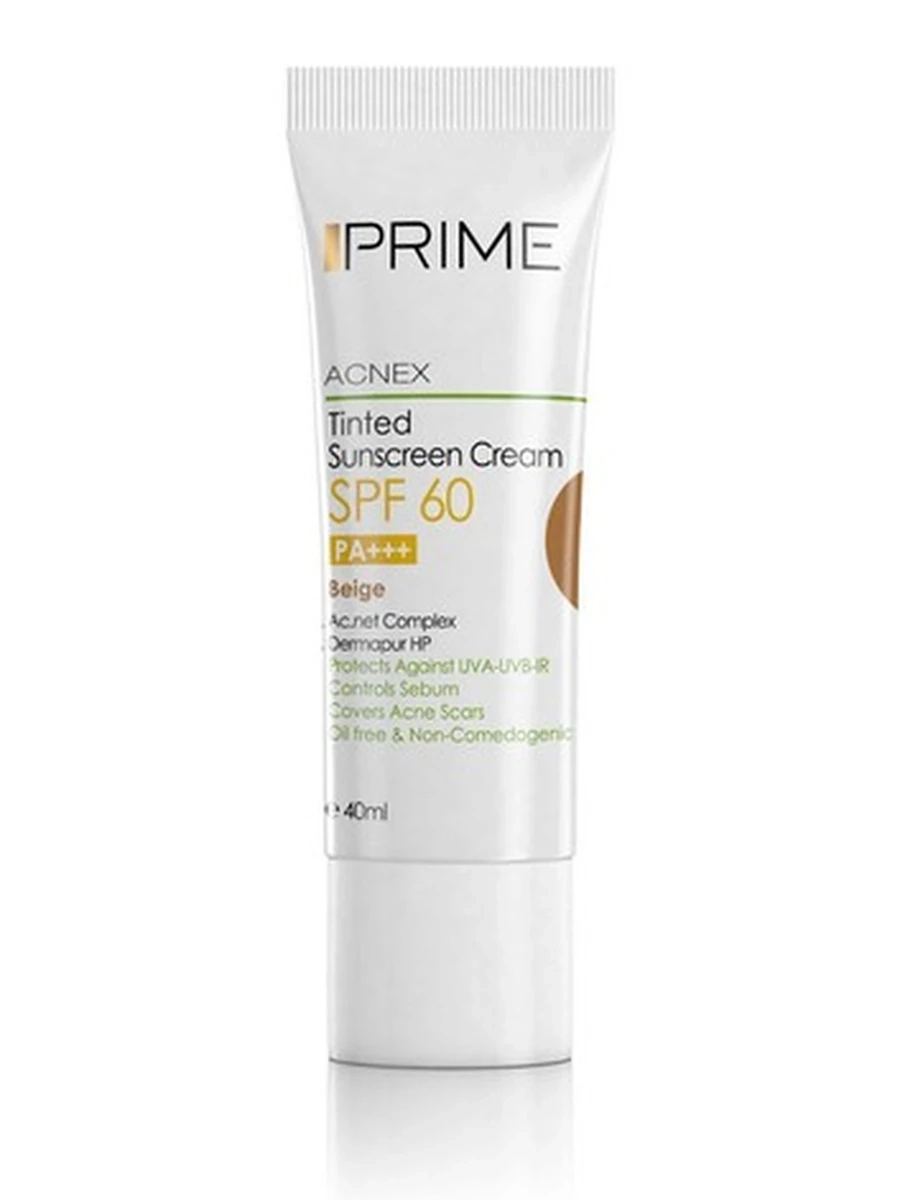 PRIME Тонированный солнцезащитный крем SPF 60 (бежевый) для жирной кожи TINTED SUNSCREEN 40мл