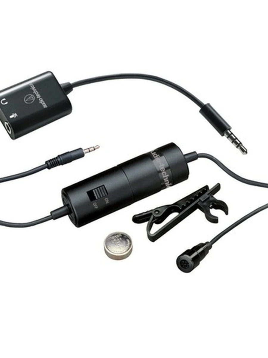 Audio-Technica ATR3350xiS всенаправленный конденсаторный петличный микрофон с адаптером для смартфона Audio-Technic