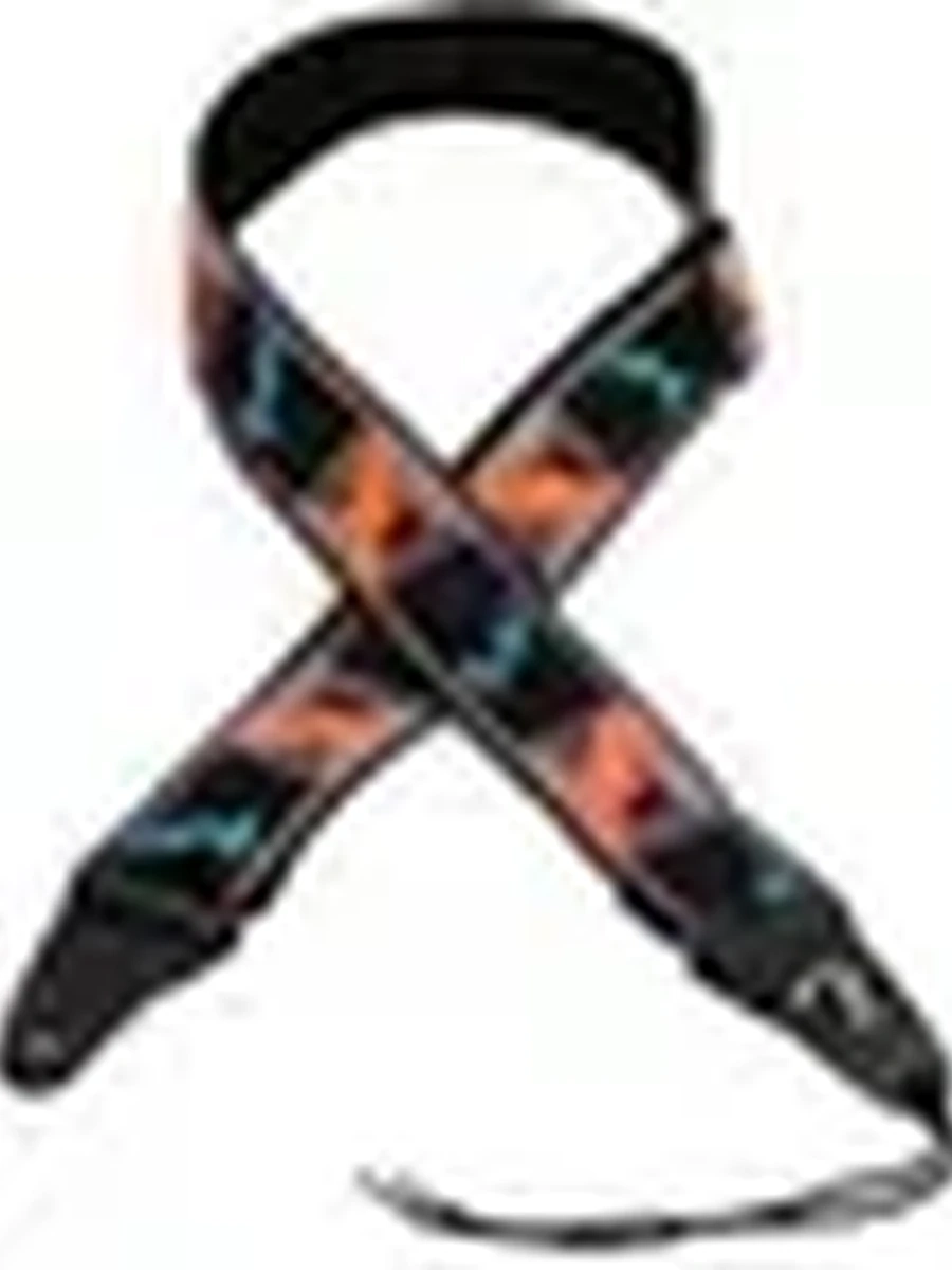 Fender Neon Monogrammed Strap, Blue and Orange, 2"
