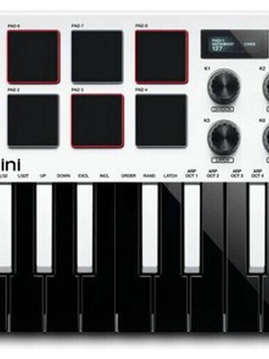 Akai MPK MINI 3 WHITE USB/MIDI-клавиатура контроллер с 8 пэдами