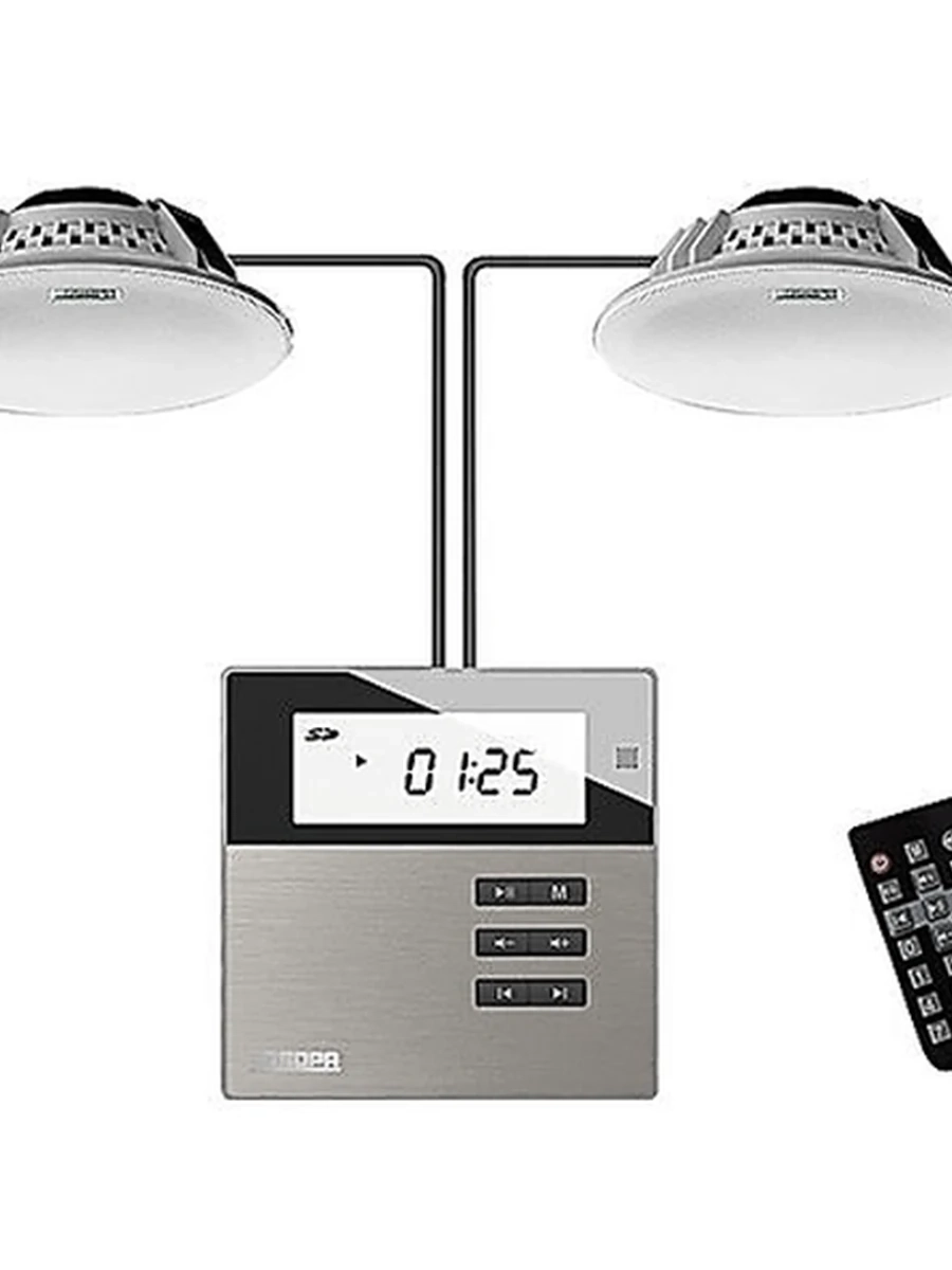 DSPPA M3W (White-Gold) Music Amplifier with 2 Ceiling Speakers  DM835Wx1+AUX521L x2 DSPPA