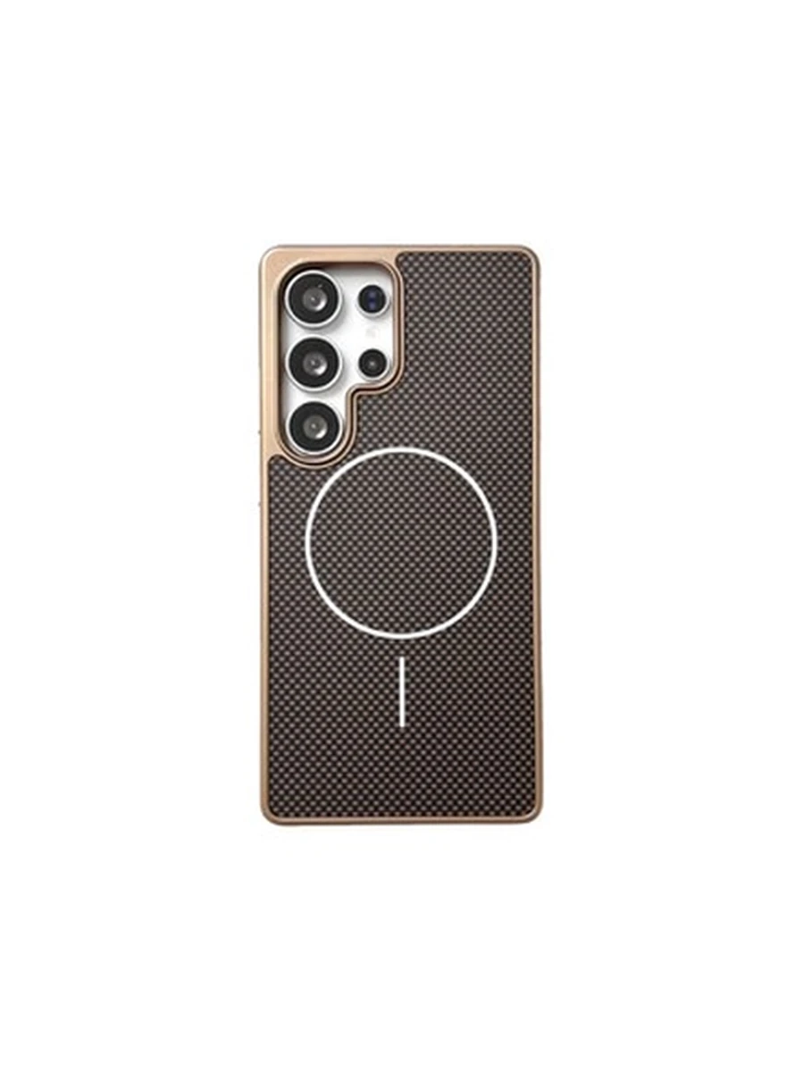 Чехлы MMkio MagSafe gel carbon Samsung S25Ultra (desert titanium)