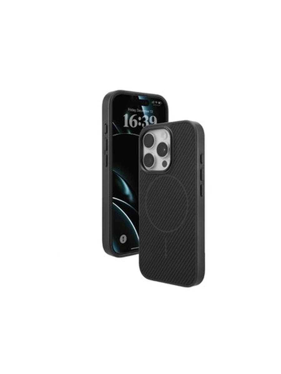 Чехлы MMkio MagSafe gel carbon Iphone 16Pro (black)